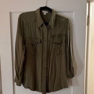 Sundance Women's Olive Button-Down Shirt